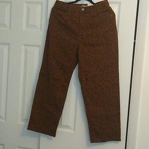 Leopard print jeans
